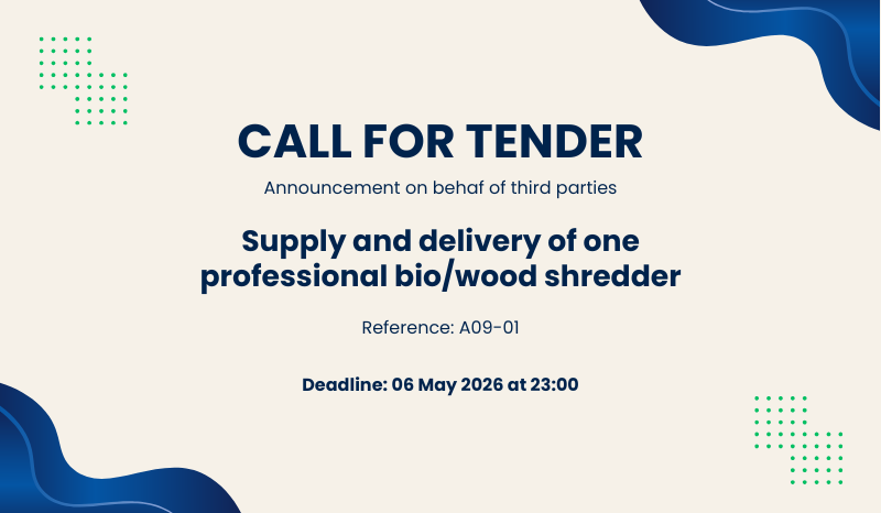Call for Tender: Supply and delivery of one professional bio/wood shredder