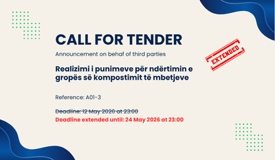 Njoftim Shtyrje: Thirrje për Tender – Realizimi i punimeve për ndërtimin e gropës së kompostimit të mbetjeve