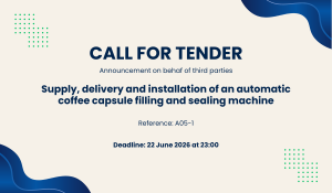 Call for Tender: Supply, delivery and installation of an automatic coffee capsule filling and sealing machine